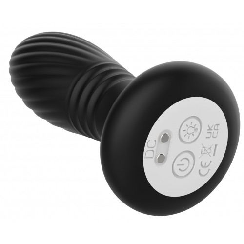 Анальная вибровтулка с возвратно-поступательной функцией и LED-подсветкой Secwell Plug с пультом ДУ