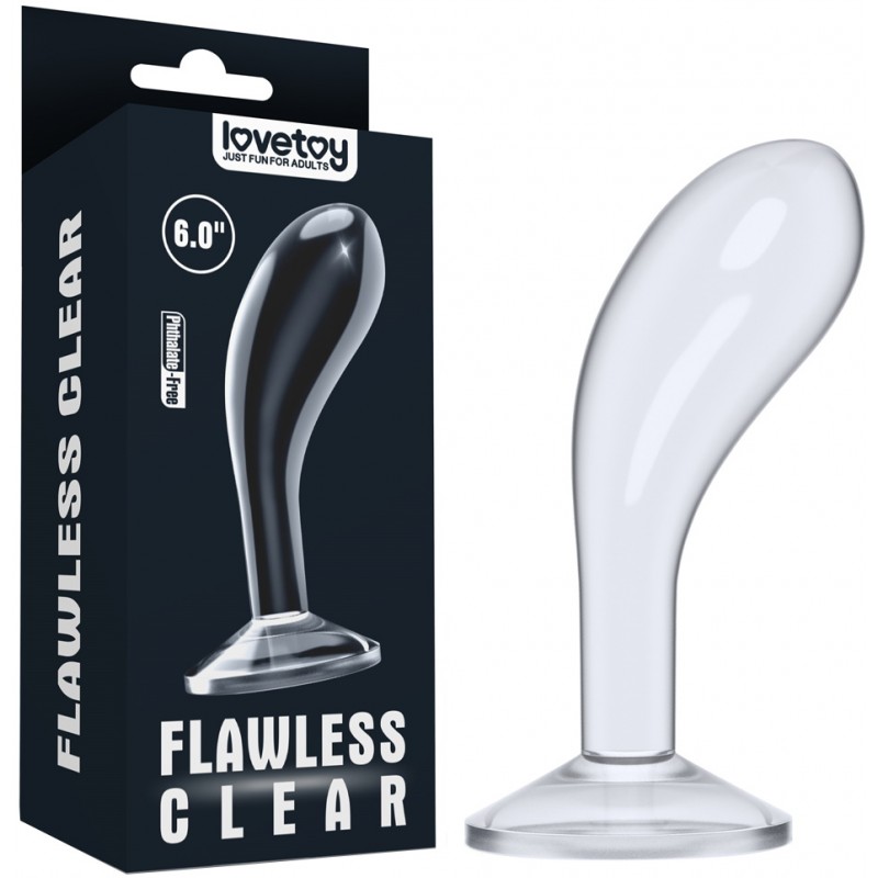 Прозрачный стимулятор простаты Lovetoy Flawless Clear Prostate Plug 15 см