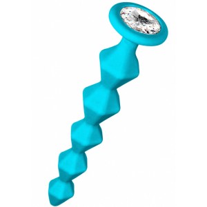 Анальная цепочка с кристаллом Emotions Buddy Turquoise Анальная цепочка с кристаллом Emotions Buddy Turquoise (иной угол)