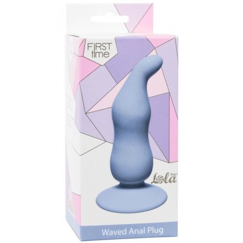 Анальная втулка для стимуляции простаты Waved Anal Plug Blue