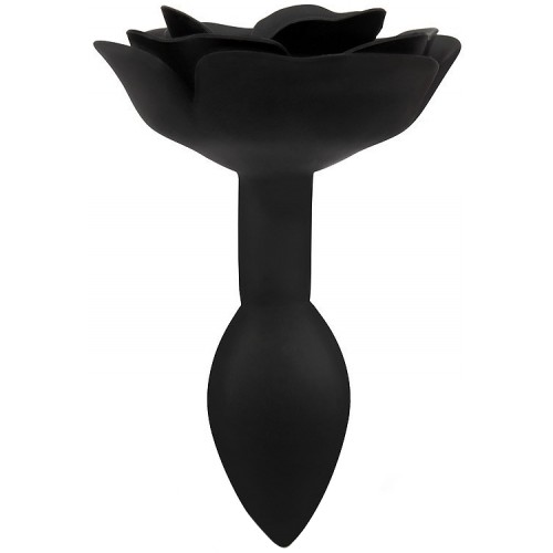 Черная анальная втулка Роза L