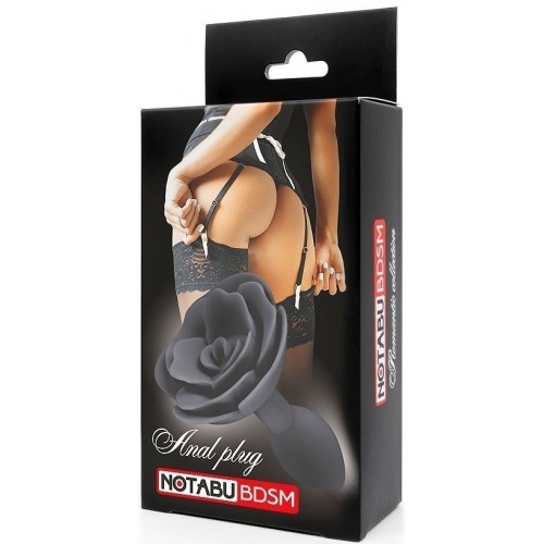 Черная анальная втулка Роза L