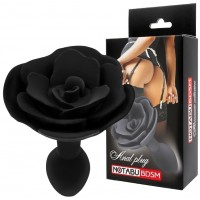 Черная анальная втулка Роза L