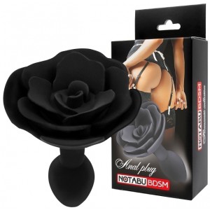 Черная анальная втулка Роза L