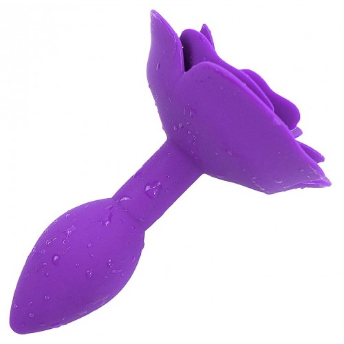Силиконовая анальная пробка Роза фиолетовая