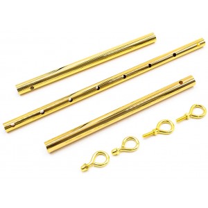 Бондажная распорка с карабинами золотая (иной угол)