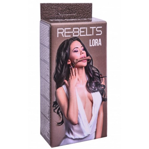 Коричневый кляп-трензель из натуральной кожи Lora Brown
