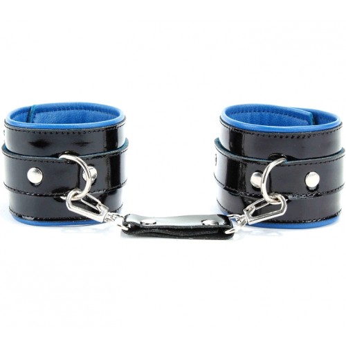 Наручники кожаные черно-синие