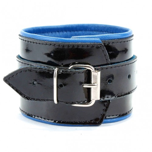 Наручники кожаные черно-синие