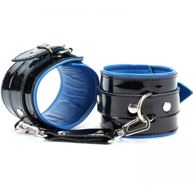 Наручники кожаные черно-синие