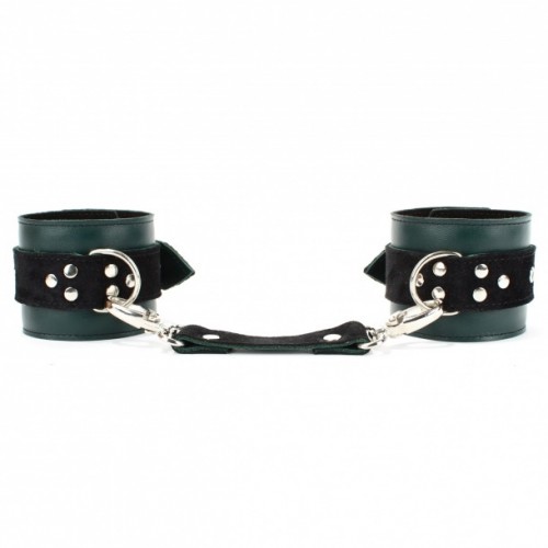 Оковы на ноги из натуральной кожи изумруд
