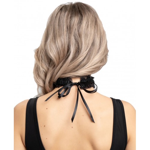 Кружевной ошейник с бантиком и бубенчиком