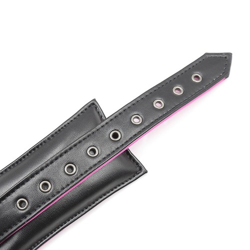 Черно-розовый ошейник на поводке