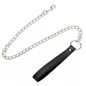 Черный поводок к БДСМ аксессуарам с цепочкой																					