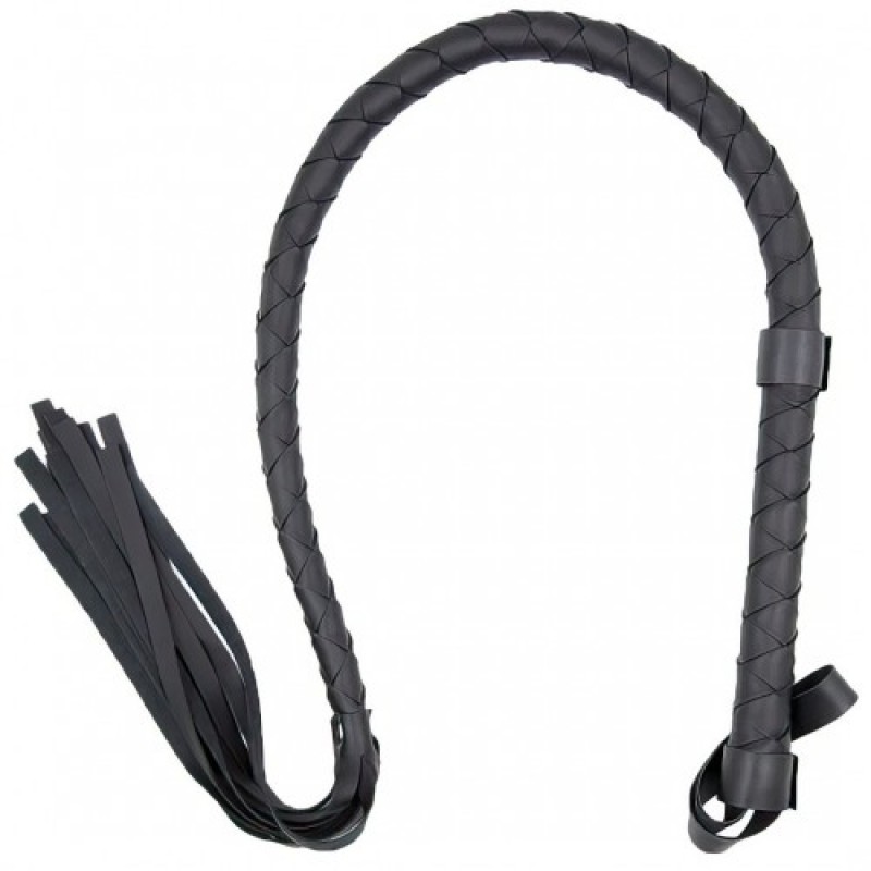 Кнут черный с плетеной рукоятью