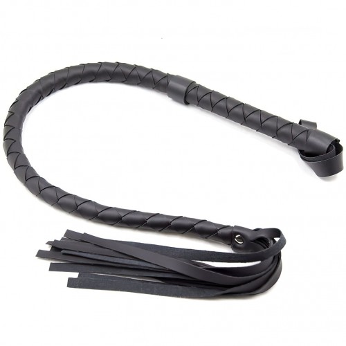 Кнут черный с плетеной рукоятью