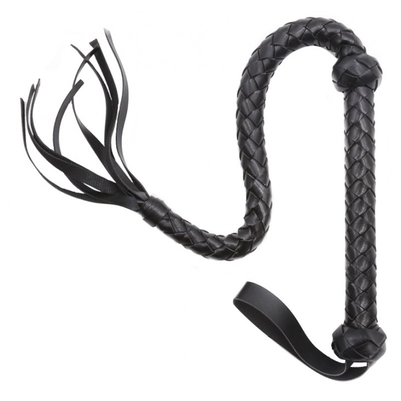 Хлыст черный с плетеной рукоятью