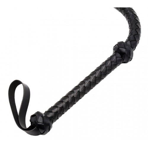 Хлыст черный с плетеной рукоятью