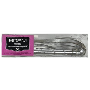 Серебристая гладкая плеть Sitabella с жесткой рукоятью (иной угол)