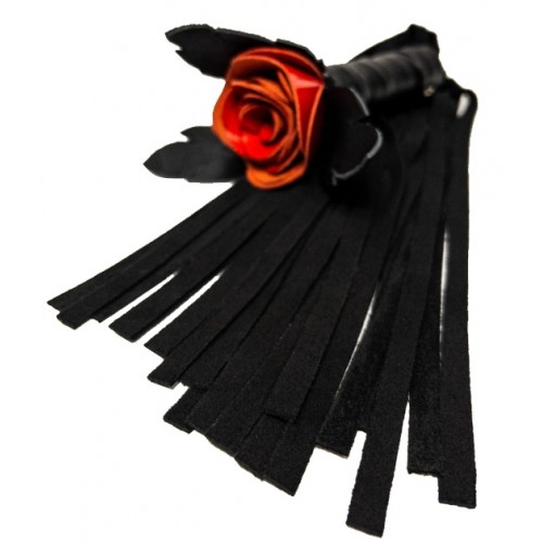 Кожаная плеть Красная Роза с замшевыми хвостами