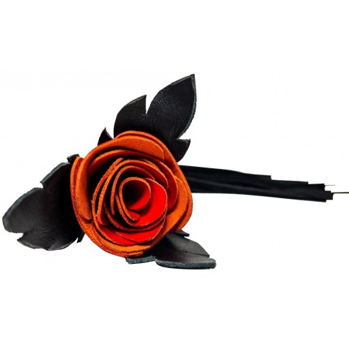 Кожаная плеть Красная Роза с замшевыми хвостами