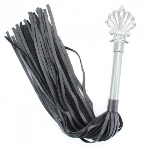 Плеть из кожи Gray с серебристой ручкой 64 см