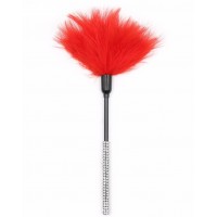 Тиклер с красными перьями и стразами 27 см