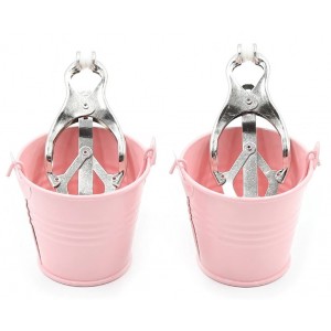 Зажимы для сосков клевер с розовыми ведёрками  (иной угол)