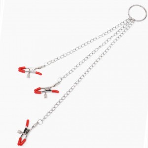 Зажимы для сосков и клитора красные (иной угол)