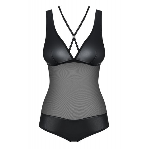 Сексуальное черное боди из материала Wet Look Leatheria L/XL