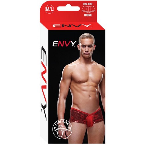 Блестящие мужские трусы-хипсы Envy красные M/L