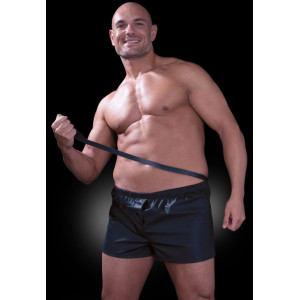 Черные мужские боксеры с поводком Fetish Obedience Boxer L/XL (иной угол)