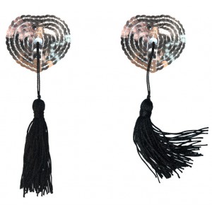 Пэстисы с кисточками Burlesque Gipsy серебристые (иной угол)