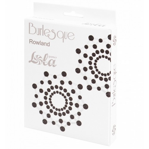 Наклейки на грудь со стразами Burlesque Rowland черные