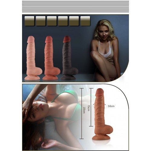 Реалистичный телесный фаллоимитатор Real Extreme 22 см