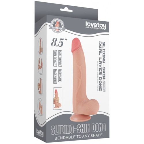 Реалистичный фаллоимитатор с эффектом двойной кожи Lovetoy Sliding-Skin Dual Layer Dong 20 см