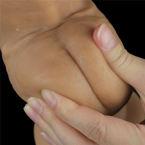 Реалистичный фаллоимитатор на присоске с мошонкой 12'' Dual Layered Handle Cock 30 см