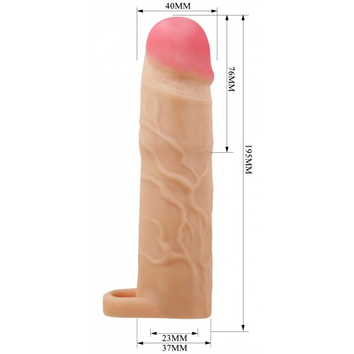 Удлиняющая насадка с креплением под мошонку Pretty Love Gerd телесная + 7,6 см