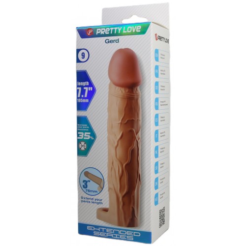 Удлиняющая насадка с креплением под мошонку Pretty Love Gerd телесная + 7,6 см