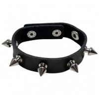 Кожаное эрекционное кольцо с шипами