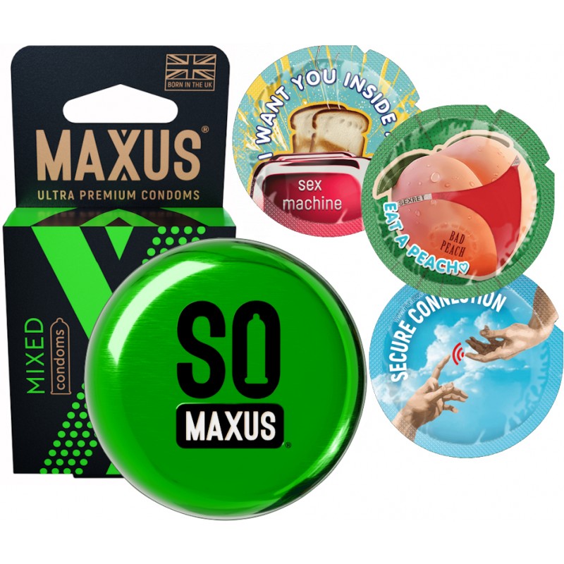 Презервативы в металлическом кейсе Maxus №3 Mixed микс
