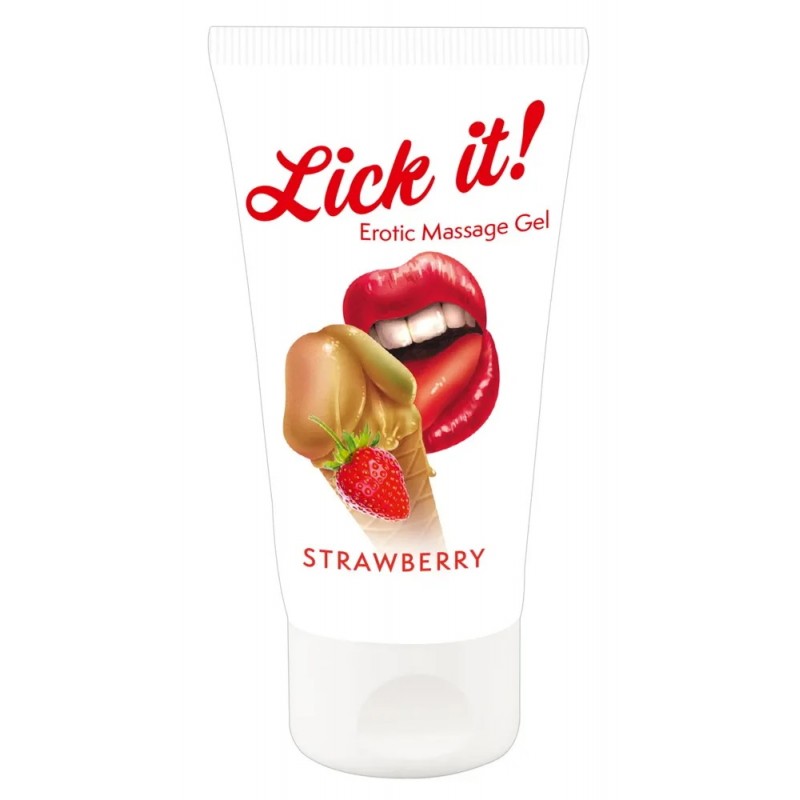 Массажное масло с ароматом клубники Erotic Massage Gel Strawberry