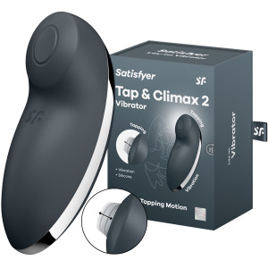 Клиторальный вибростимулятор с пульсацией Satisfyer Tap And Climax 2 серый