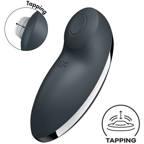 Клиторальный вибростимулятор с пульсацией Satisfyer Tap And Climax 2 серый
