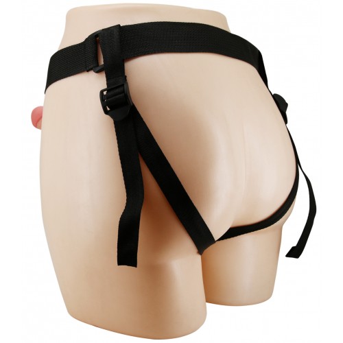 Фаллопротез с клиторальным стимулятором на трусиках Pretty Love Harness Briefs Mavis 19 см