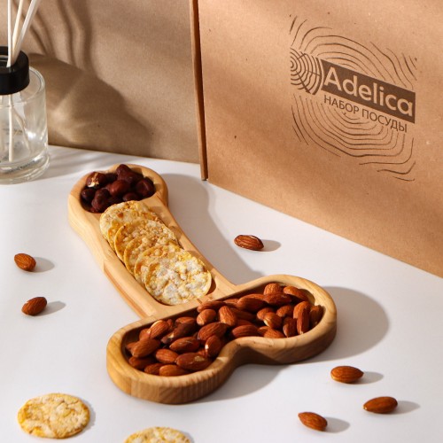 Деревянное блюдо для подачи в виде пениса Adelica 25 см