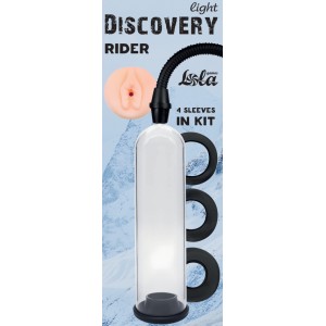 Вакуумная помпа со сменными насадками Discovery Light Rider прозрачная (иной угол)