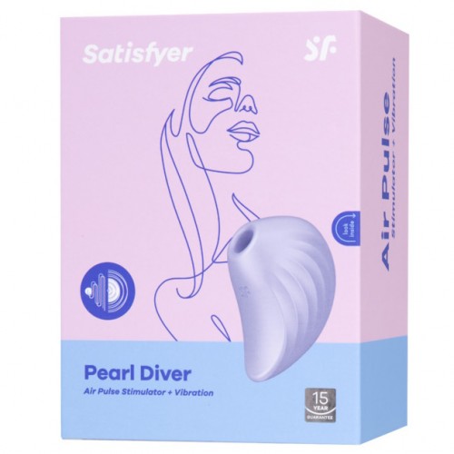 Вакуумно-волновой стимулятор с вибрацией Satisfyer Pearl Diver фиолетовый