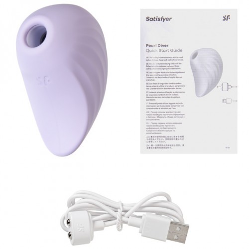 Вакуумно-волновой стимулятор с вибрацией Satisfyer Pearl Diver фиолетовый