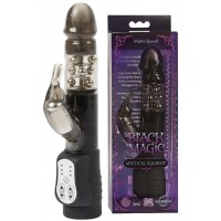 Вращающийся вибратор-кролик Hi-tech Black Madgic со стимулирующими шариками